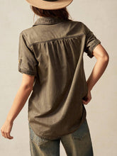 Women's Casual Solid Color Woven Loose Long Sleeve Shirt